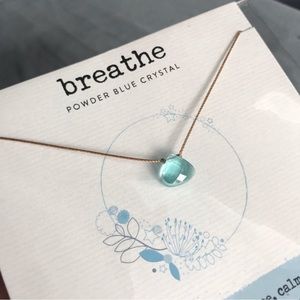 Powder Blue Glass Crystal Gemstone Necklace